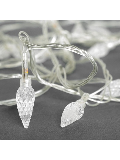 Гирлянда «Нить» 5 м с насадками «Шишки», IP20, прозрачная нить, 20 LED, свечение мульти (RG/RB), мигание, 220 В