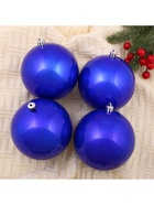 Ёлочные игрушки «Глянец», шары новогодние, набор 4 шт., d=10 см, синий - Фото 3