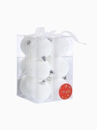 Ёлочные игрушки «Блестящая дымка», шары новогодние, пластик, набор d=6 см, 12 шт., белый - Фото 5