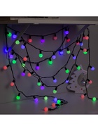 Гирлянда «Нить» 10 м с насадками «Шарики 2.5 см», IP44, тёмная нить, 100 LED, свечение мульти (RG/RB), мигание, 220 В 185539 - фото 319933888