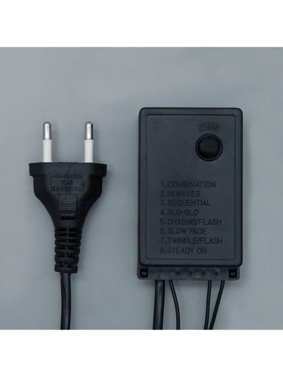 Гирлянда «Нить» 10 м с насадками «Шарики 2.5 см», IP44, тёмная нить, 100 LED, свечение синее, 8 режимов, 220 В