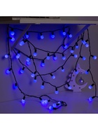 Гирлянда «Нить» 10 м с насадками «Шарики 2.5 см», IP44, тёмная нить, 100 LED, свечение синее, 8 режимов, 220 В 185540 - фото 319933896