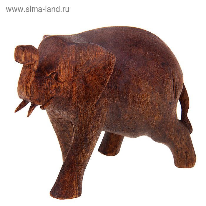 Сувенир дерево "Слон" коричневый цвет 6х8х4 см - Фото 1