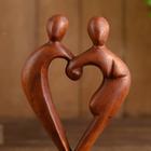 Сувенир дерево "Пара Сердце" коричневый цвет 20х10х3 см - Фото 3