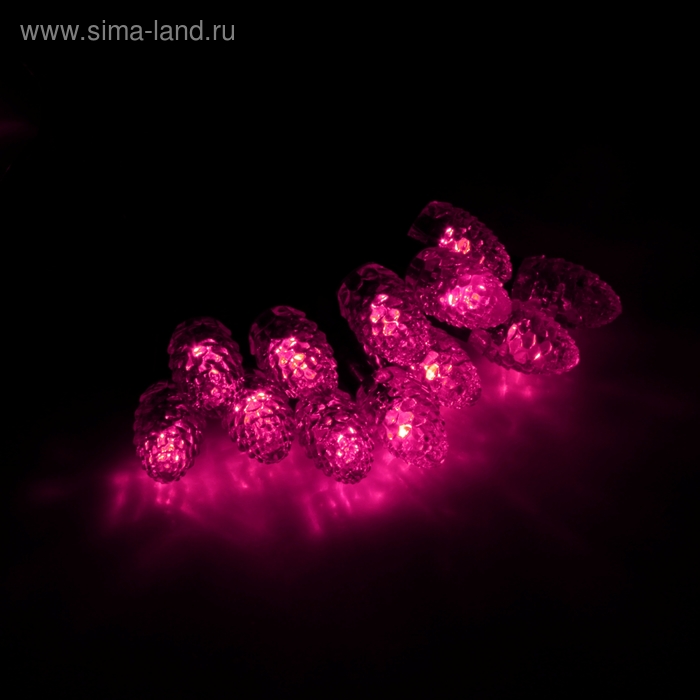 Гирлянда "Метраж" улич. с насад. "Шишки" 5 м, Н.Т. LED-40-220V, фиксинг, РОЗОВЫЙ - Фото 1