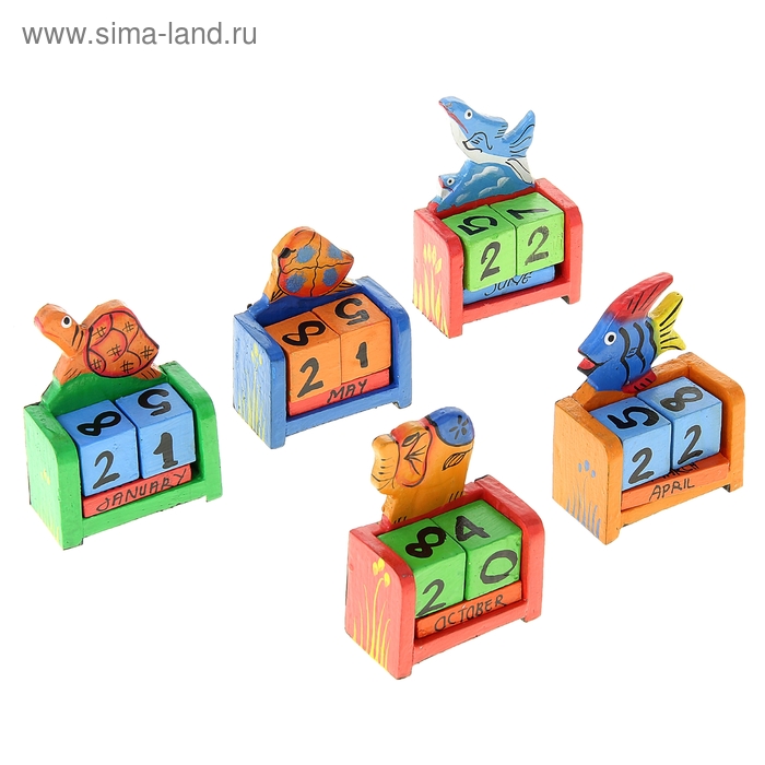 Календарь настольный дерево "Ассорти" 10х7х4 см МИКС - Фото 1