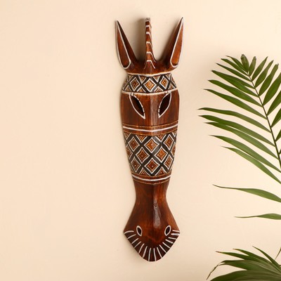 Маска «Зебра», 50×11×5 см, дерево