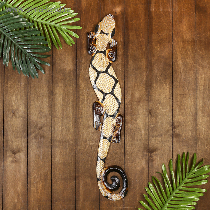 Панно «Геккон», 78×13×1 см, дерево - Фото 1