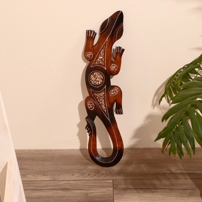 Панно «Геккон», 50×12×1 см, дерево - Фото 1