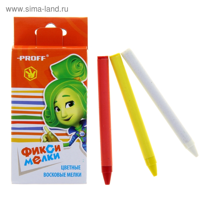 Мелки восковые 12 цветов "Фиксики" - Фото 1