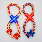 Игрушка тренировочная канатная «Восьмёрка с кольцами», до 25 см, до 140 г, микс цветов - фото 60763875