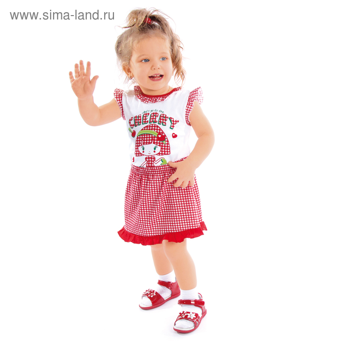 Юбка для девочки "Вишенка", рост 86 см (52), цвет красная клетка - Фото 1