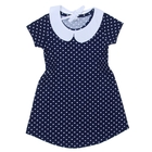 Платье для девочки короткий рукав, рост 98-104 см, цвет синий/горох AZ-743 - Фото 2