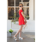 Платье для девочки короткий рукав, рост 98-104 см, цвет красный/горох AZ-743 - Фото 3