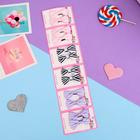 Зажим для волос "Бантик" полосочки, 4 см, микс (комплект 12 шт) - фото 23169535