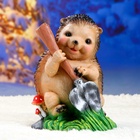 Садовая фигура из полистоуна «Ёж с лопатой», 31×22×22 см - Фото 10