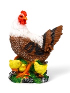 Садовая фигура из полистоуна «Курица с цыплятами», 42×17×30 см - Фото 4