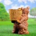 Садовая фигура "Медведь с корзиной" 30х23х30см - Фото 3