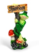 Садовая фигура из полистоуна «Лягушка с табличкой ПРИВЕТ», 50×14×24 см - Фото 4