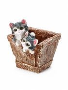 Декоративное кашпо для цветов «Ящик с котятами», 1.3 л, 16×18×20 см, полистоун - Фото 5