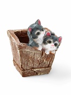 Декоративное кашпо для цветов «Ящик с котятами», 1.3 л, 16×18×20 см, полистоун - Фото 2