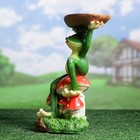Садовая фигура - поилка из полистоуна «Лягушка с подносом», 20×22×36 см - Фото 3