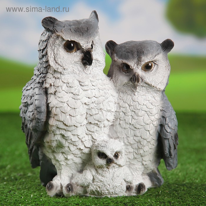 Садовая фигура "Совы семья" 14х20х22см - Фото 1