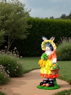 Садовая фигура из полистоуна «Зайчиха с корзинкой», 50×19×22 см - Фото 3