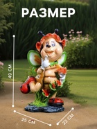 Садовая фигура из полистоуна «Пчёлка в панамке», 49×23×25 см - Фото 2