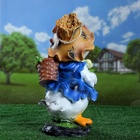 Садовая фигура из полистоуна «Утёнок с кукурузой», 48×22×26 см - фото 47588097