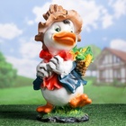 Садовая фигура из полистоуна «Утёнок с кукурузой», 48×22×26 см - фото 39017141