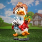 Садовая фигура из полистоуна «Утёнок с кукурузой», 48×22×26 см - фото 39017142