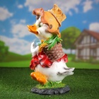 Садовая фигура из полистоуна «Утёнок с кукурузой», 48×22×26 см - фото 39017143