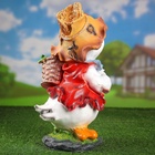 Садовая фигура из полистоуна «Утёнок с кукурузой», 48×22×26 см - фото 39017144