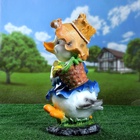 Садовая фигура из полистоуна «Утёнок с кукурузой», 48×22×26 см - фото 47588096