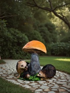 Садовая фигура "Гриб подосиновик с ежами" 27х37х37см 1134656