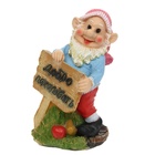 Садовая фигура из полистоуна «Гном с табличкой», 45×24×28 см - Фото 11