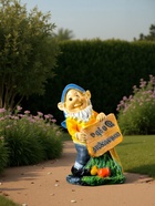 Садовая фигура из полистоуна «Гном с табличкой», 45×24×28 см - Фото 3