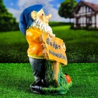 Садовая фигура из полистоуна «Гном с табличкой», 45×24×28 см - Фото 6