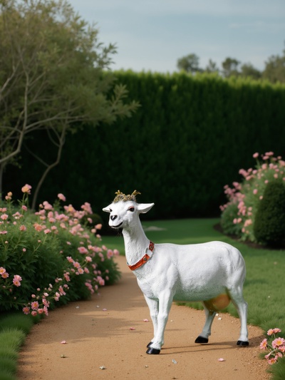 Садовая фигура из полистоуна «Козочка», 44×15×40 см