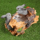 Фигурное кашпо "Пень с зайцами" 29х19х17см - Фото 3