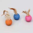 Шар-погремушка "Праздничный" с перьями, 4,5 см, микс цветов - фото 8252752