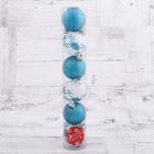 Набор шаров пластик d-5 см, 6 шт "Зимняя сказка" бело-голубой - Фото 2