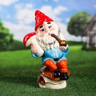 Садовая фигура "Гном на грибочке", разноцветная, 40 см, микс - Фото 2