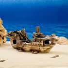 Декорация для аквариума "Корабль длинный", 31 х 8 х 13 см, микс - Фото 6