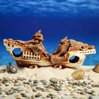 Декорация для аквариума "Корабль длинный", 31 х 8 х 13 см, микс - Фото 2