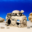 Декорация для аквариума "Сундук с черепахой", 9 х 15 х 11 см, микс - Фото 1