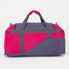 Сумка спортивная на молнии с подкладкой, 3 наружных кармана, цвет серый/розовый - фото 20607787