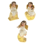 Сувенир полистоун "Ангелочек на золотой подставке" 12,5х6,2х5 см - Фото 2