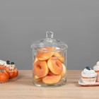 Ваза «Трубка 146», с крышкой, малая, 2.5 л, d=14 см, h=15 см (с крышкой h=20 см), стекло, прозрачная - Фото 4